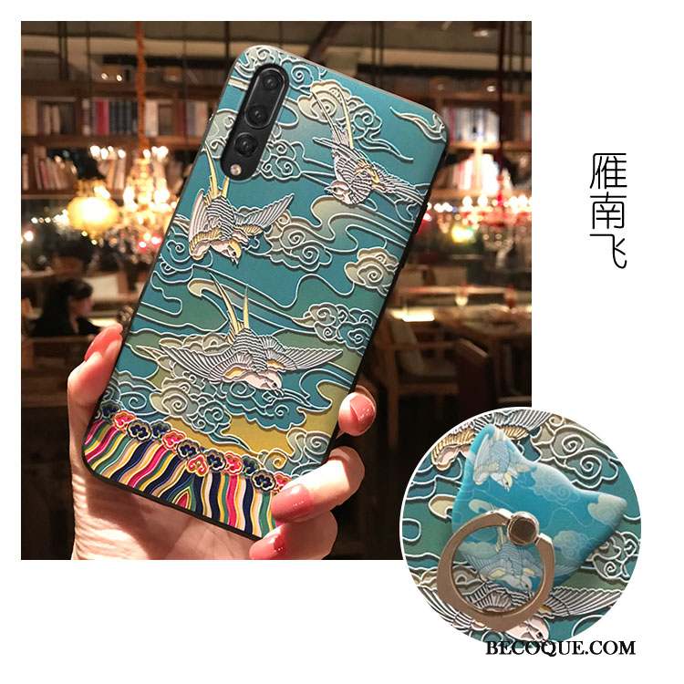 Huawei P20 Pro Support Coque De Téléphone Noir Silicone Personnalité Étui