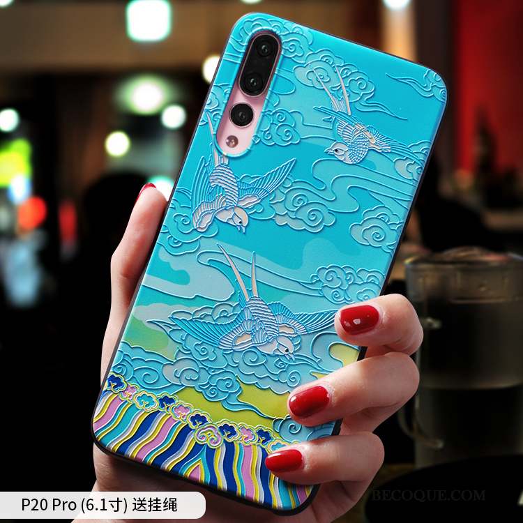 Huawei P20 Pro Tout Compris Coque De Téléphone Fluide Doux Style Chinois Très Mince Ornements Suspendus