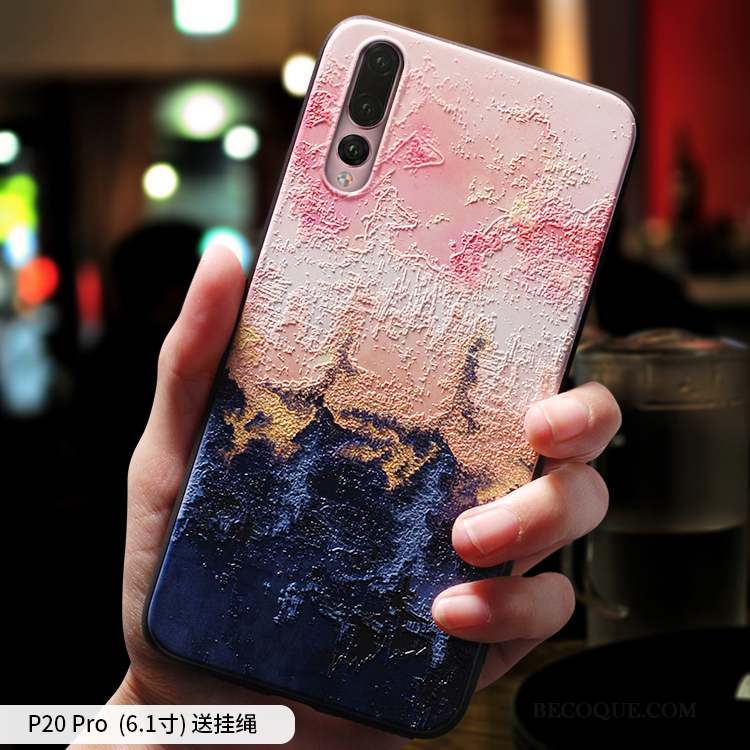 Huawei P20 Pro Tout Compris Créatif Tendance Jaune Vent Coque De Téléphone