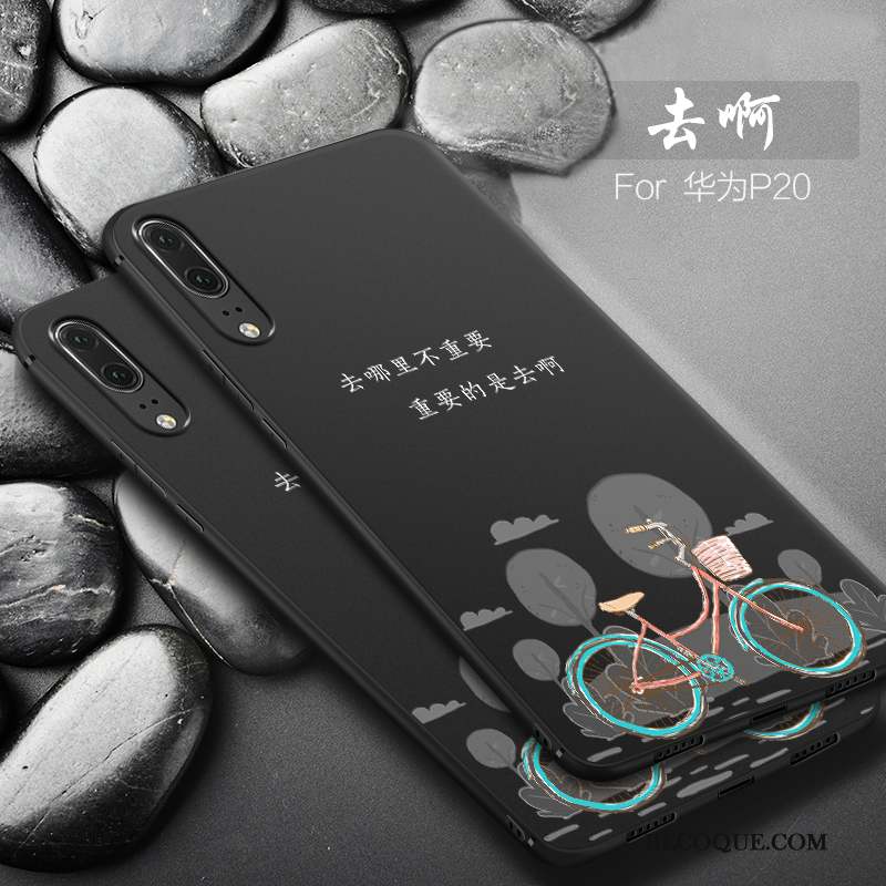 Huawei P20 Tendance Silicone Tout Compris Coque De Téléphone Incassable Délavé En Daim