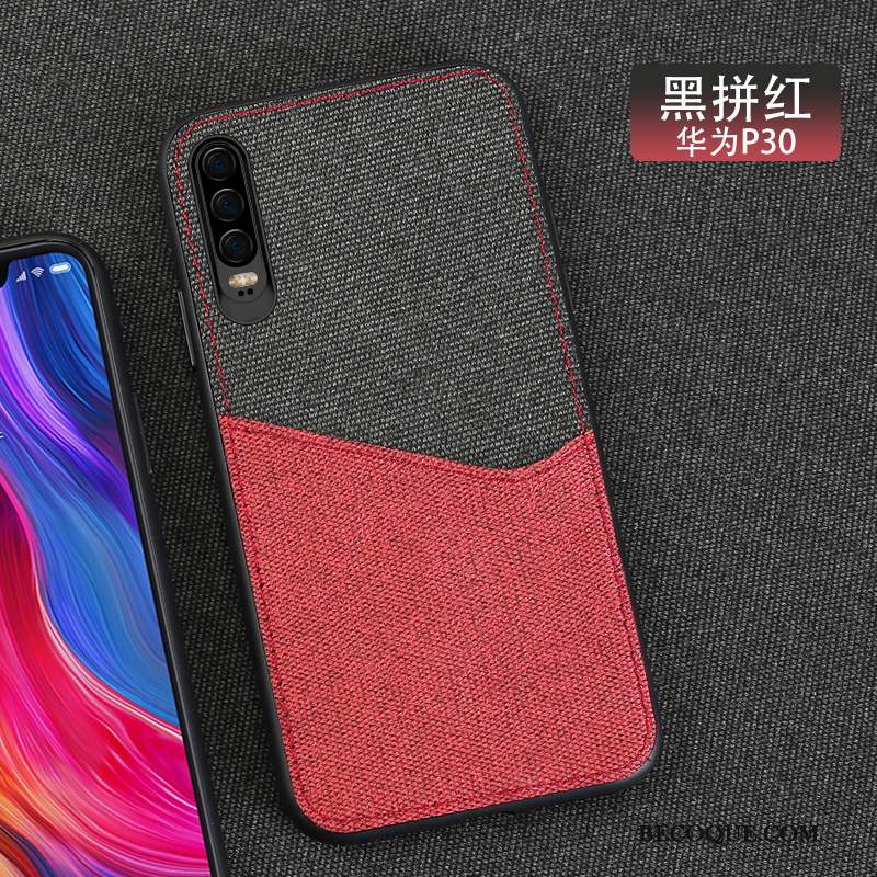 Huawei P30 Antidérapant Élégant Luxe Coque De Téléphone Étui Tissu