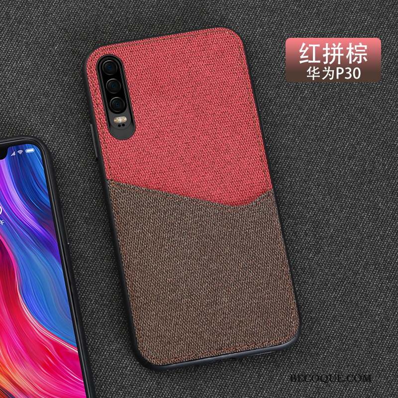 Huawei P30 Antidérapant Élégant Luxe Coque De Téléphone Étui Tissu