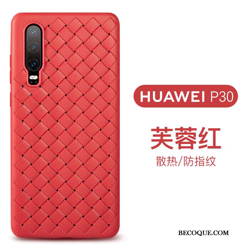 Huawei P30 Business Cuir Coque De Téléphone Protection Fluide Doux Tissage