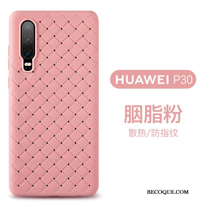 Huawei P30 Business Cuir Coque De Téléphone Protection Fluide Doux Tissage