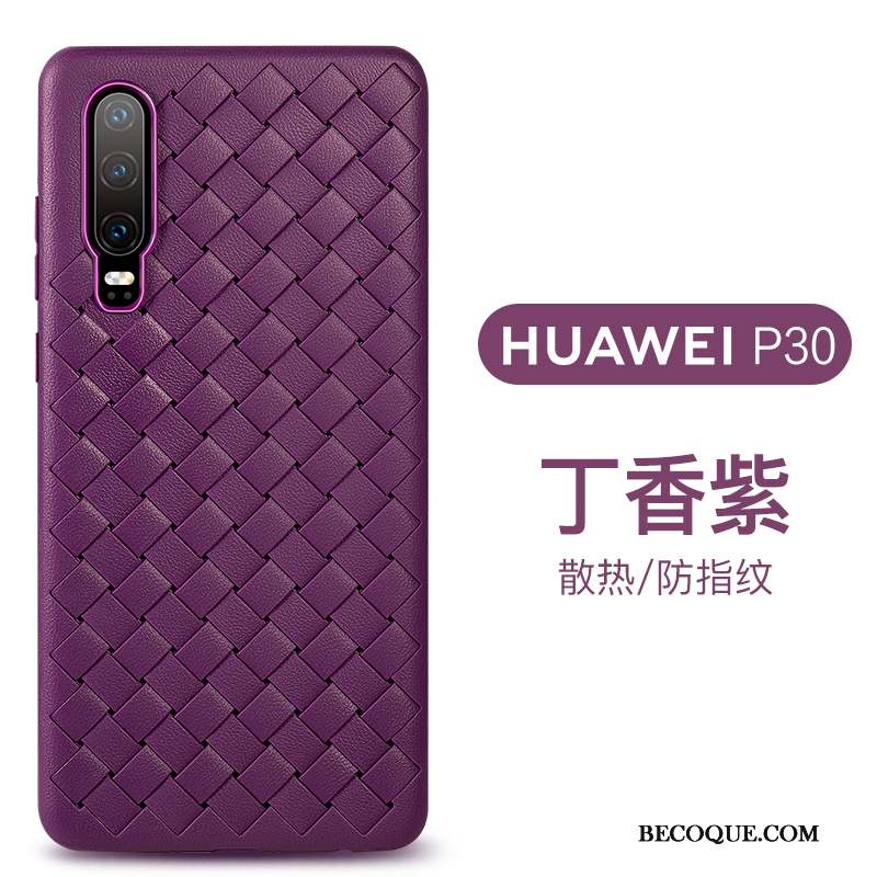 Huawei P30 Business Cuir Coque De Téléphone Protection Fluide Doux Tissage