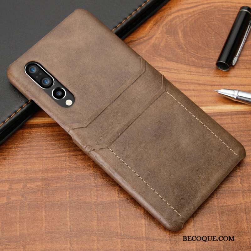 Huawei P30 Business Incassable Noir Tendance Étui En Cuir Coque De Téléphone