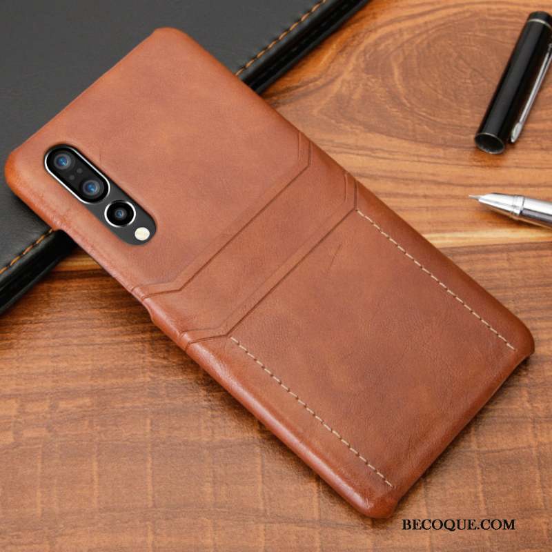 Huawei P30 Business Incassable Noir Tendance Étui En Cuir Coque De Téléphone