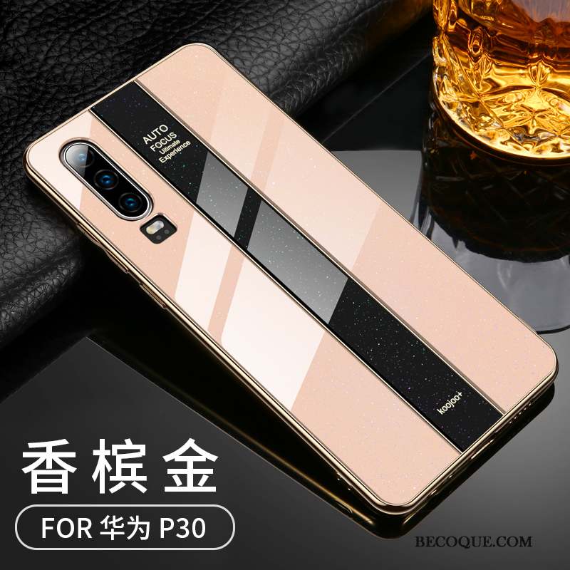 Huawei P30 Coque Blanc Fluide Doux Très Mince Transparent Étui Créatif