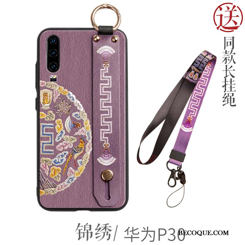 Huawei P30 Coque Bleu Créatif Style Chinois Nouveau Tout Compris Personnalité