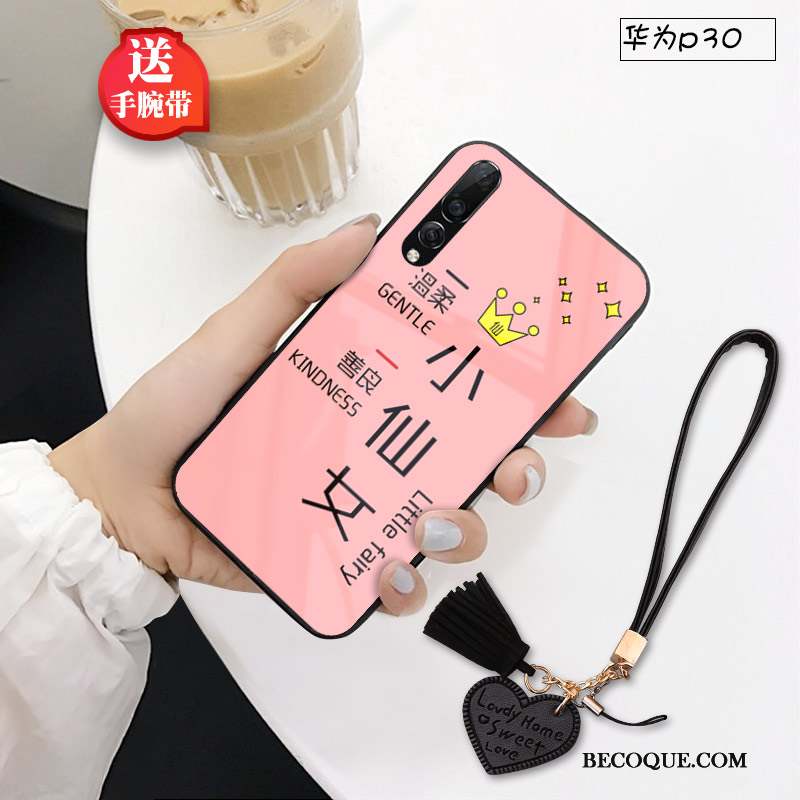 Huawei P30 Coque Créatif Difficile Étui Noir Chat Protection