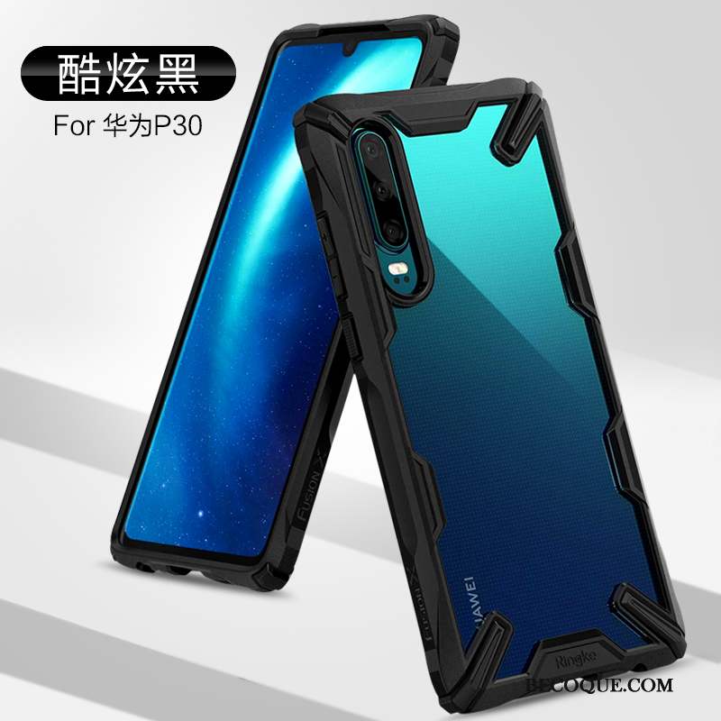 Huawei P30 Coque De Téléphone Protection Silicone Bleu Incassable Très Mince