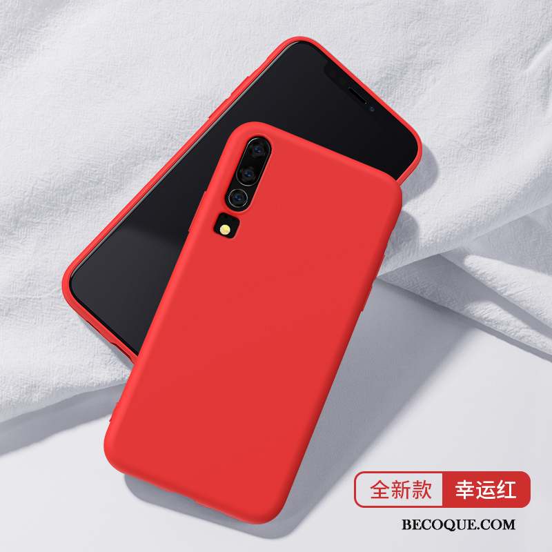 Huawei P30 Coque De Téléphone Étui Protection Silicone Fluide Doux Rose