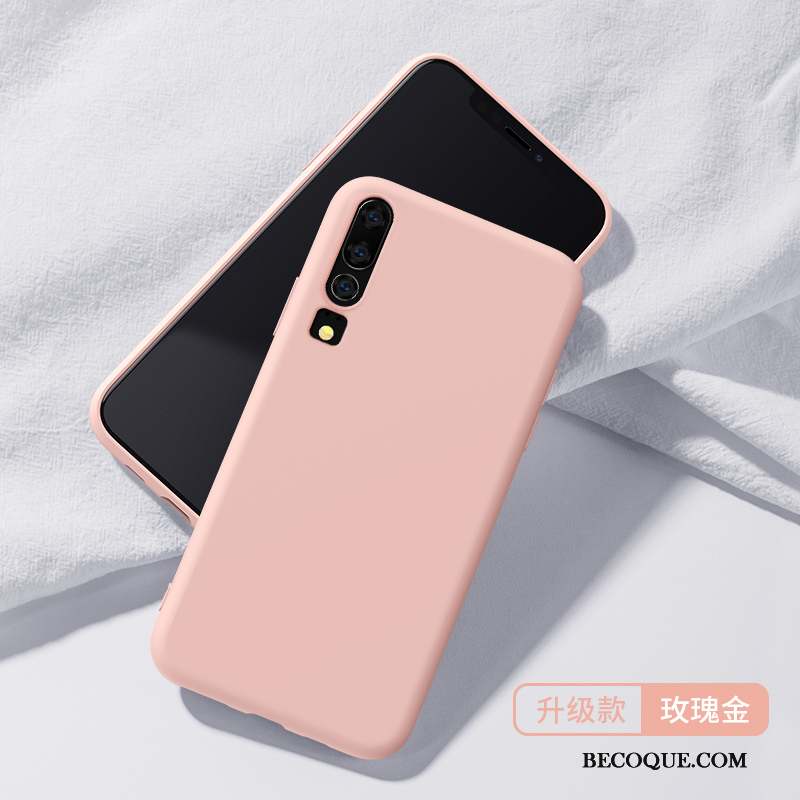 Huawei P30 Coque De Téléphone Étui Protection Silicone Fluide Doux Rose