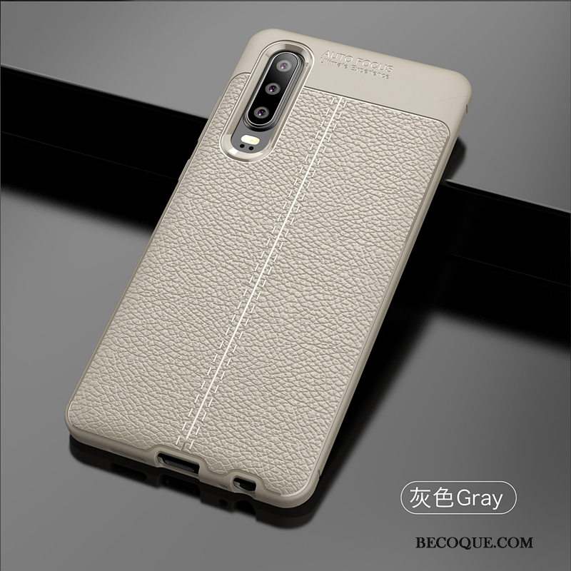 Huawei P30 Coque Fluide Doux Litchi Protection Simple Étui En Cuir Nouveau