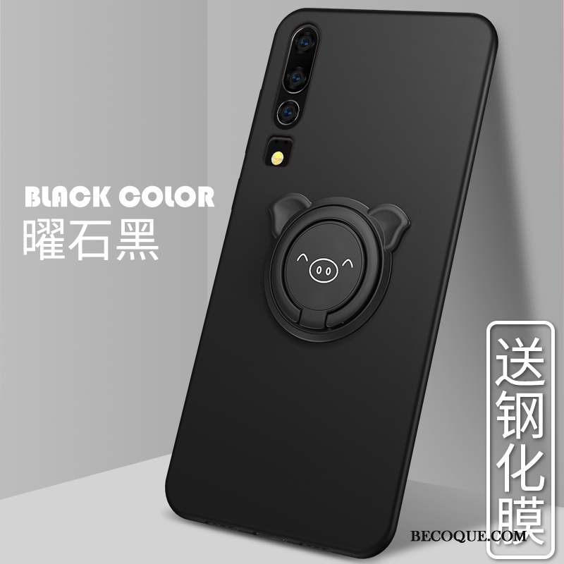 Huawei P30 Coque Fluide Doux Tout Compris Protection Rose À Bord Délavé En Daim