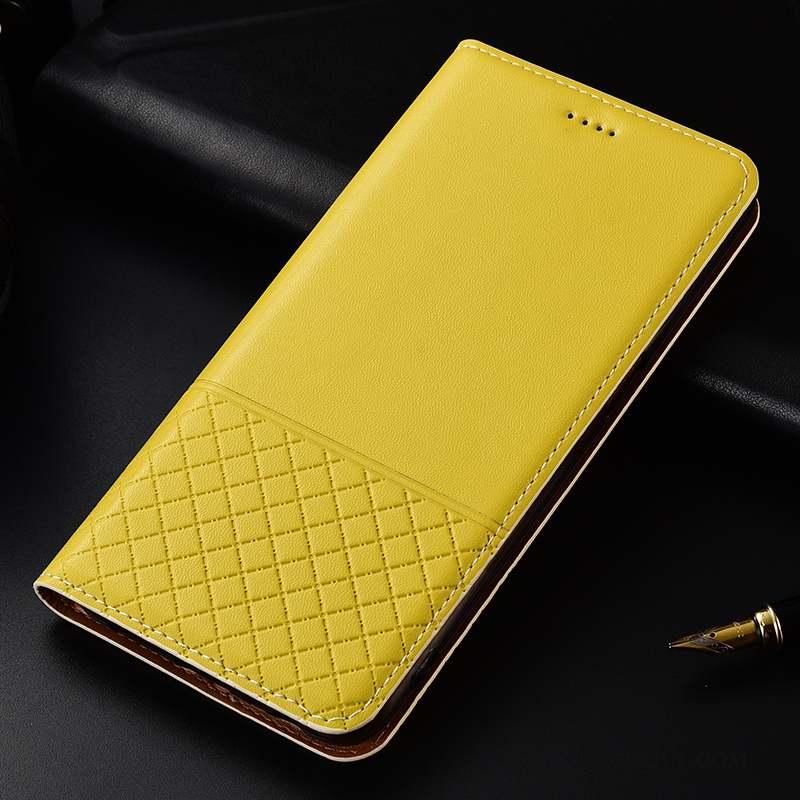 Huawei P30 Coque Incassable Clamshell Fluide Doux Protection Tout Compris Cuir Véritable