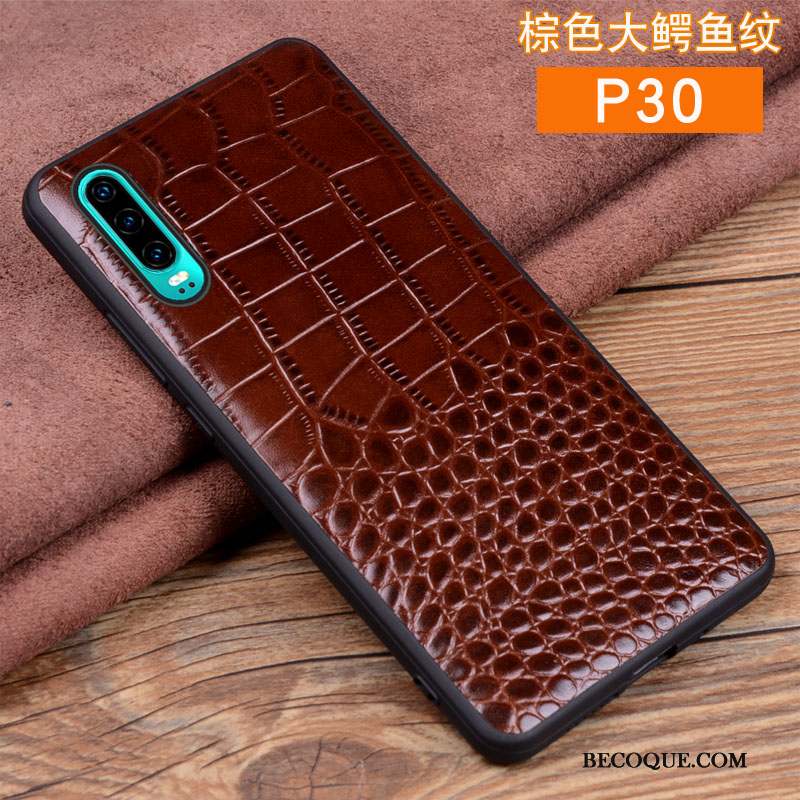 Huawei P30 Coque Marque De Tendance Tout Compris Protection Incassable Cuir