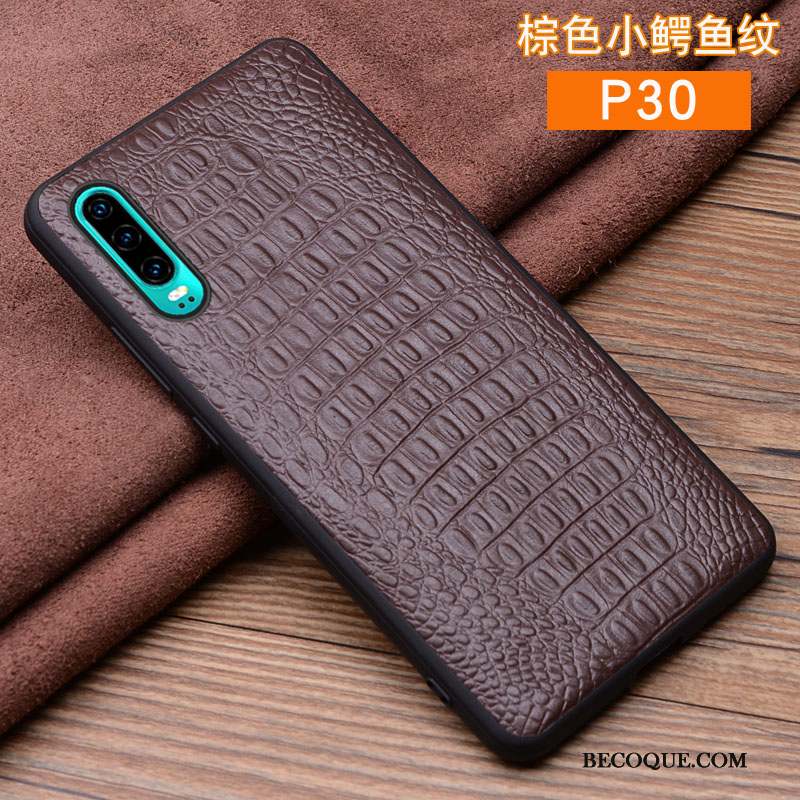 Huawei P30 Coque Marque De Tendance Tout Compris Protection Incassable Cuir