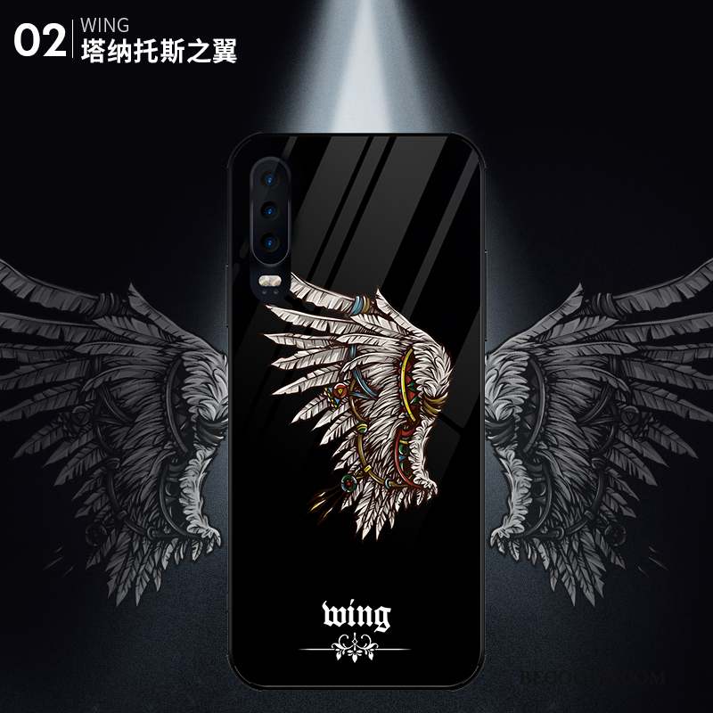 Huawei P30 Coque Mode Créatif Silicone Nouveau Noir Marque De Tendance