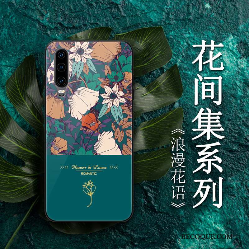 Huawei P30 Coque Noir Tout Compris Vent Tendance Art Créatif