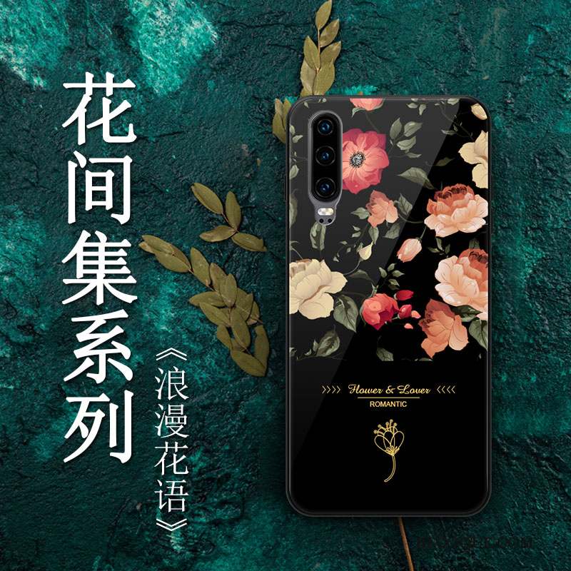 Huawei P30 Coque Noir Tout Compris Vent Tendance Art Créatif