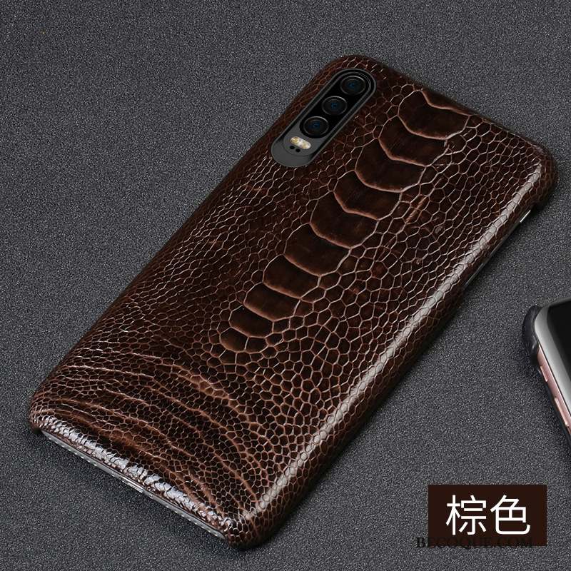 Huawei P30 Coque Oiseau Incassable Couvercle Arrière Étui En Cuir Personnalité Créatif