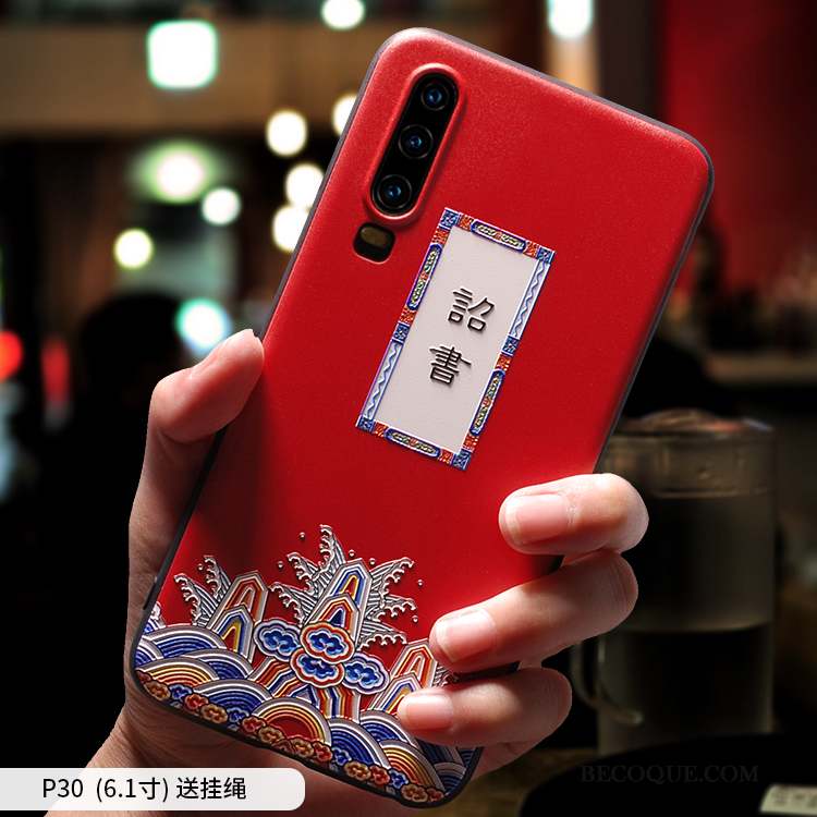 Huawei P30 Coque Protection Délavé En Daim Tendance Personnalité Incassable Silicone