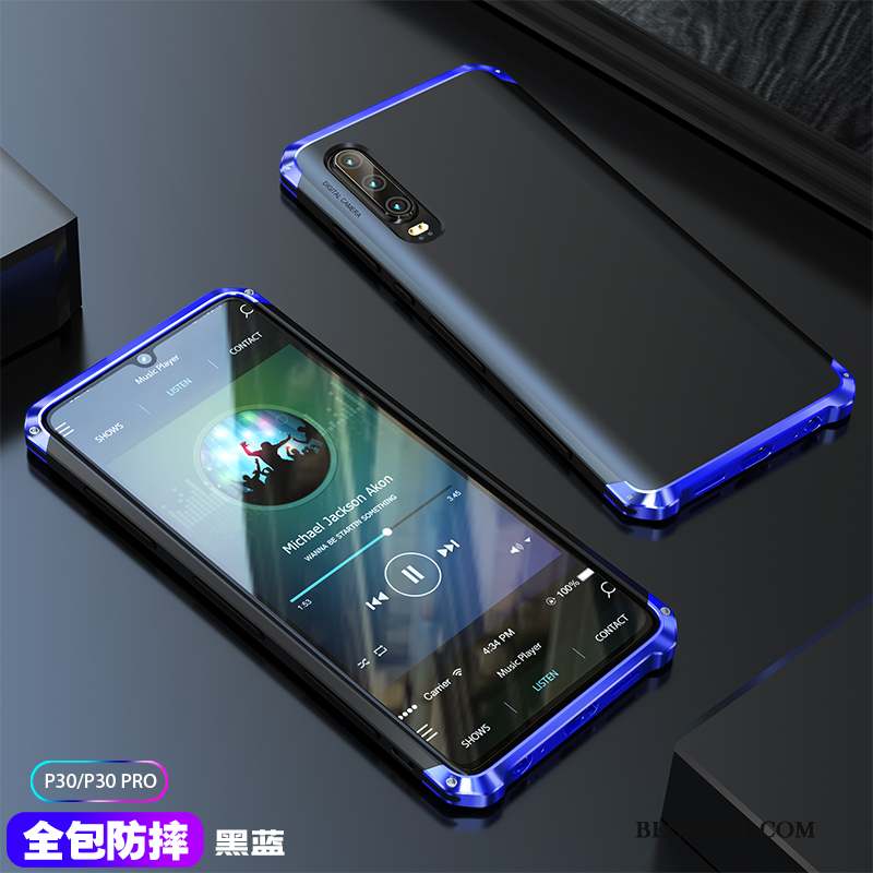 Huawei P30 Coque Protection Métal Étui Très Mince Violet Marque De Tendance