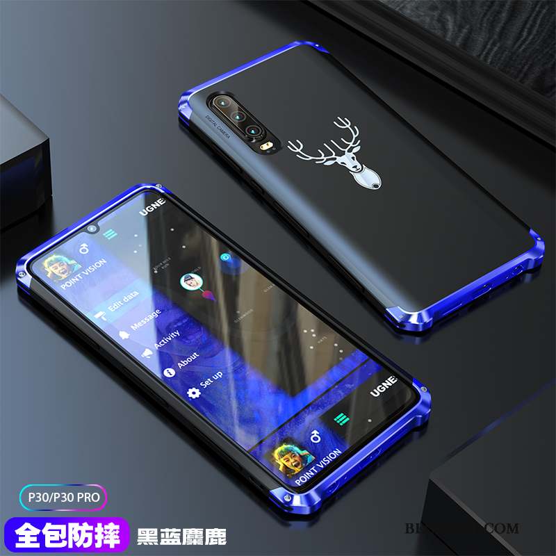 Huawei P30 Coque Protection Métal Étui Très Mince Violet Marque De Tendance