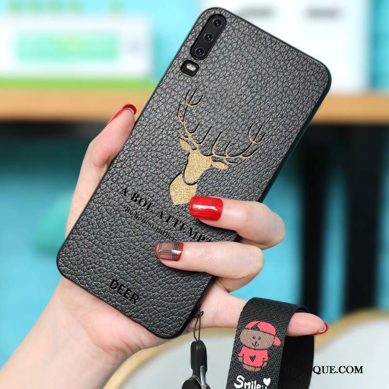 Huawei P30 Coque Rouge Incassable Protection Vent Créatif Cerf