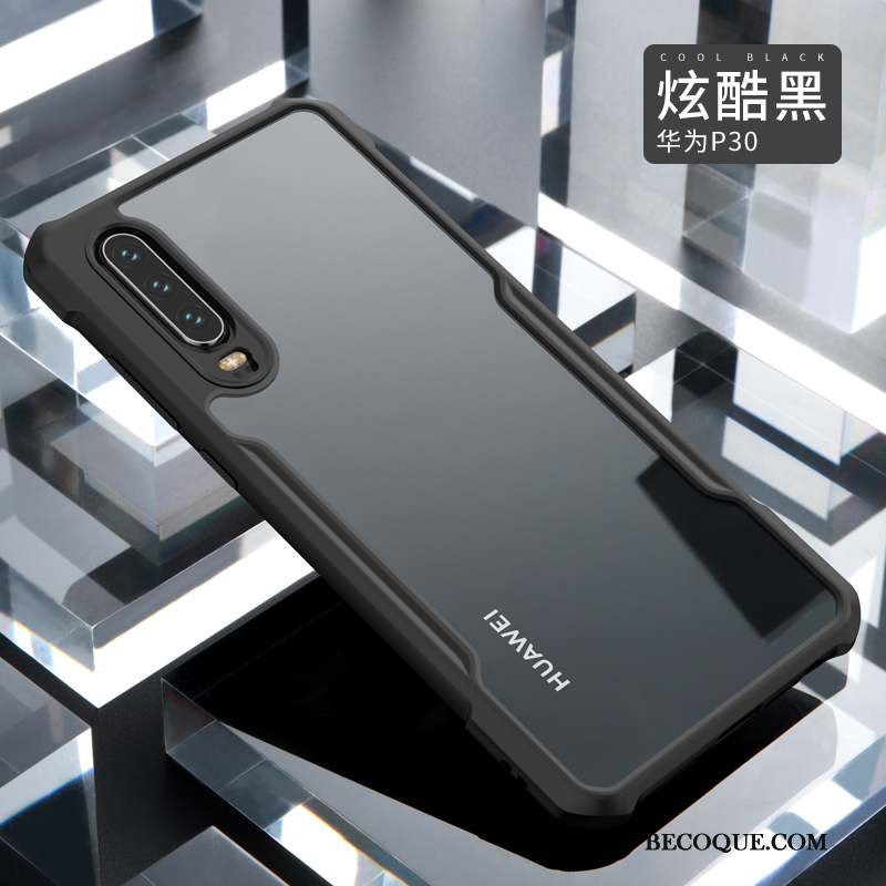 Huawei P30 Coque Tout Compris Ballon Protection Étui Bleu Tendance