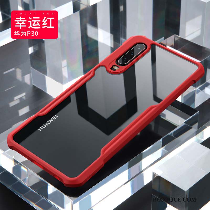 Huawei P30 Coque Tout Compris Ballon Protection Étui Bleu Tendance