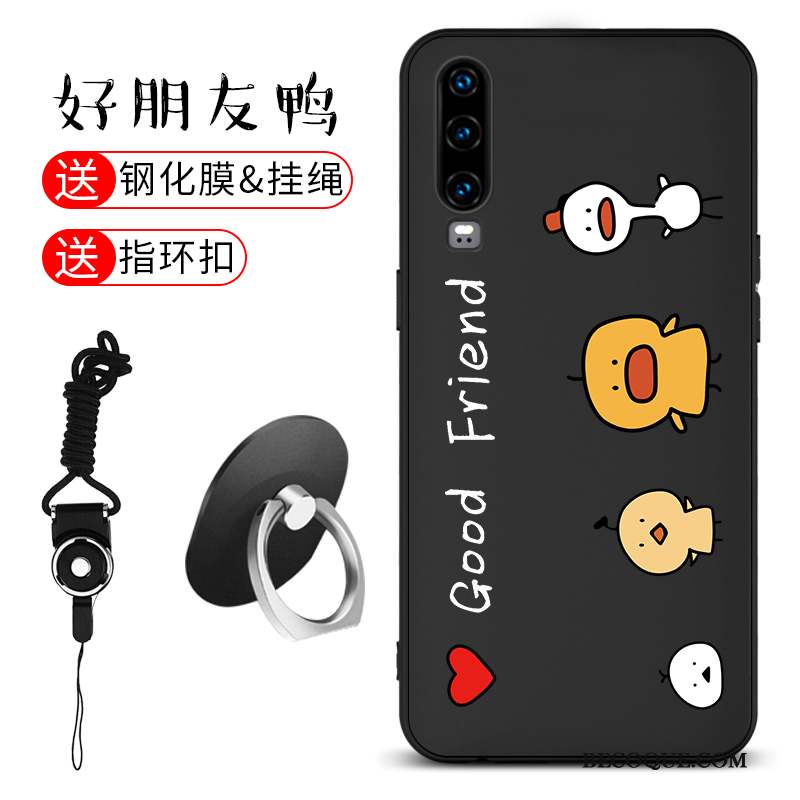 Huawei P30 Coque Tout Compris Noir Charmant Étui Incassable Très Mince