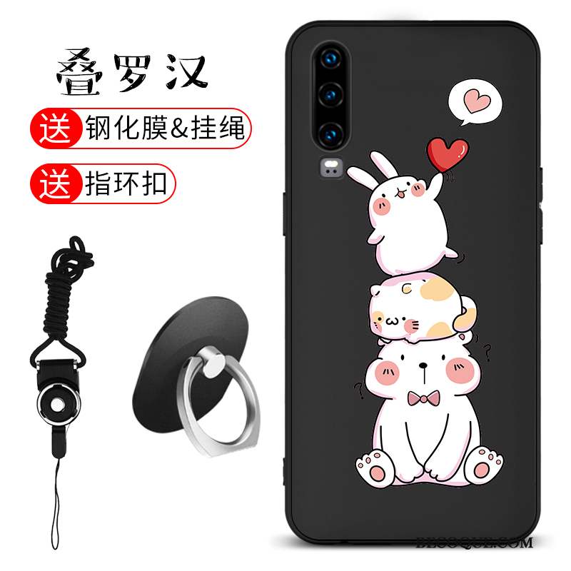 Huawei P30 Coque Tout Compris Noir Charmant Étui Incassable Très Mince