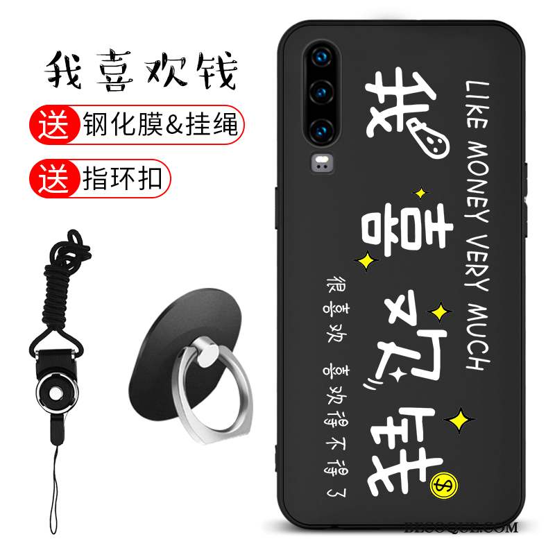 Huawei P30 Coque Tout Compris Noir Charmant Étui Incassable Très Mince