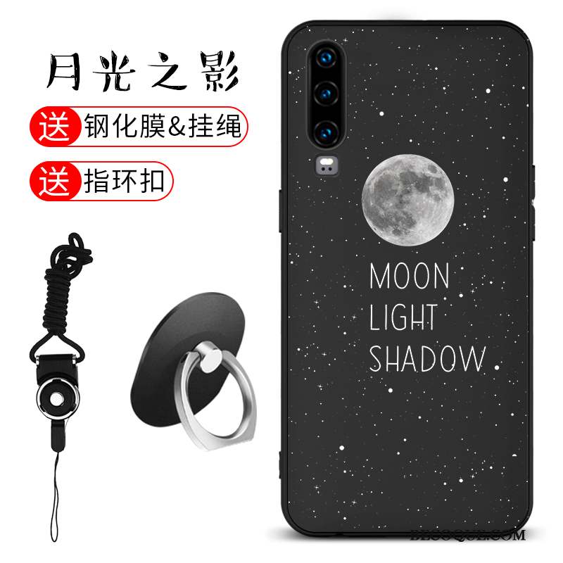 Huawei P30 Coque Tout Compris Noir Charmant Étui Incassable Très Mince