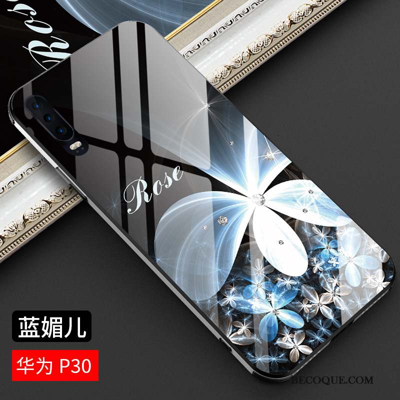 Huawei P30 Coque Tout Compris Nouveau Très Mince Violet Style Chinois Tendance