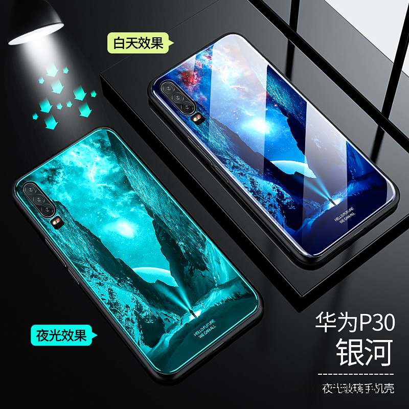 Huawei P30 Coque Verre Tout Compris Protection Silicone Personnalité Incassable