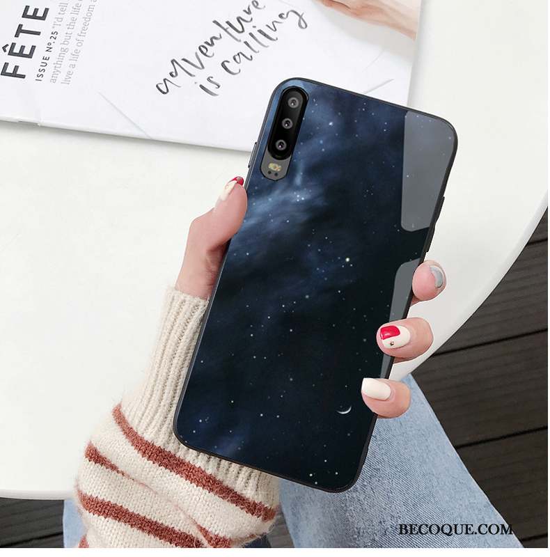 Huawei P30 Coque Verre Trempé Personnalité Miroir Étui Clair Tout Compris