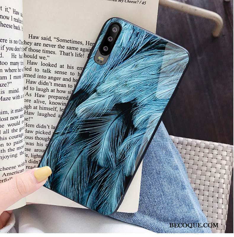 Huawei P30 Coque Verre Trempé Personnalité Miroir Étui Clair Tout Compris