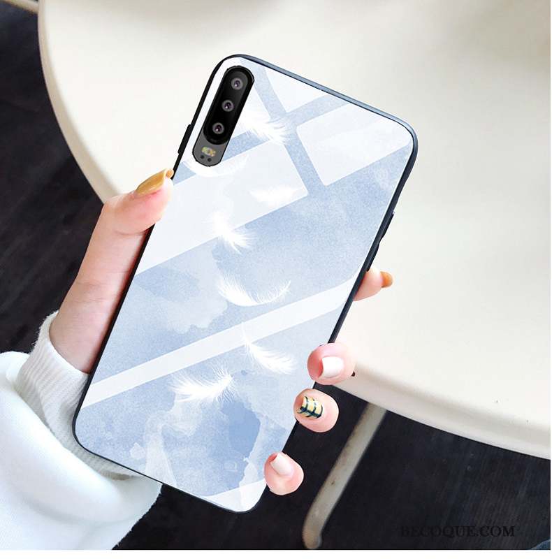 Huawei P30 Coque Verre Trempé Personnalité Miroir Étui Clair Tout Compris