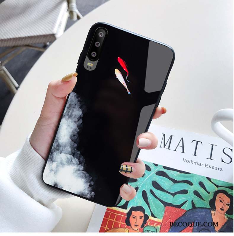 Huawei P30 Coque Verre Trempé Personnalité Miroir Étui Clair Tout Compris