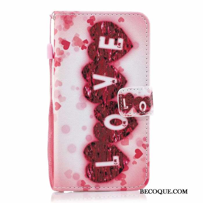 Huawei P30 Coque Étui En Cuir Rose Dessin Animé Téléphone Portable Peinture Tendance