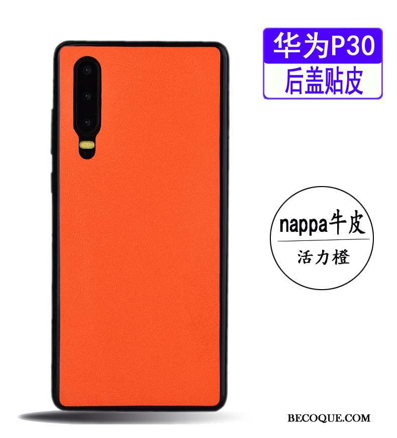 Huawei P30 Crocodile Modèle Business Bleu Simple Coque De Téléphone Membrane