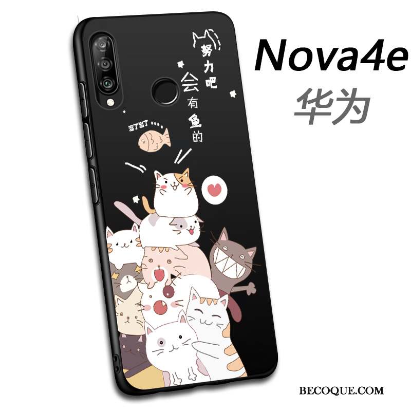 Huawei P30 Lite Charmant Fluide Doux Coque De Téléphone Étui Tout Compris Noir