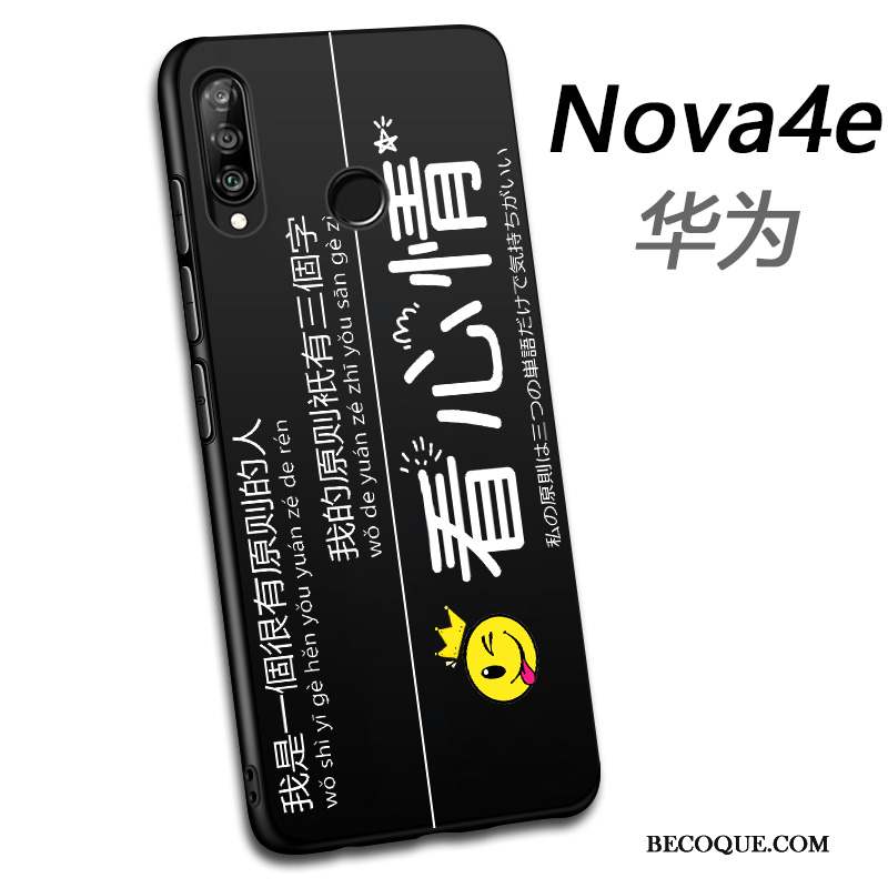 Huawei P30 Lite Charmant Fluide Doux Coque De Téléphone Étui Tout Compris Noir