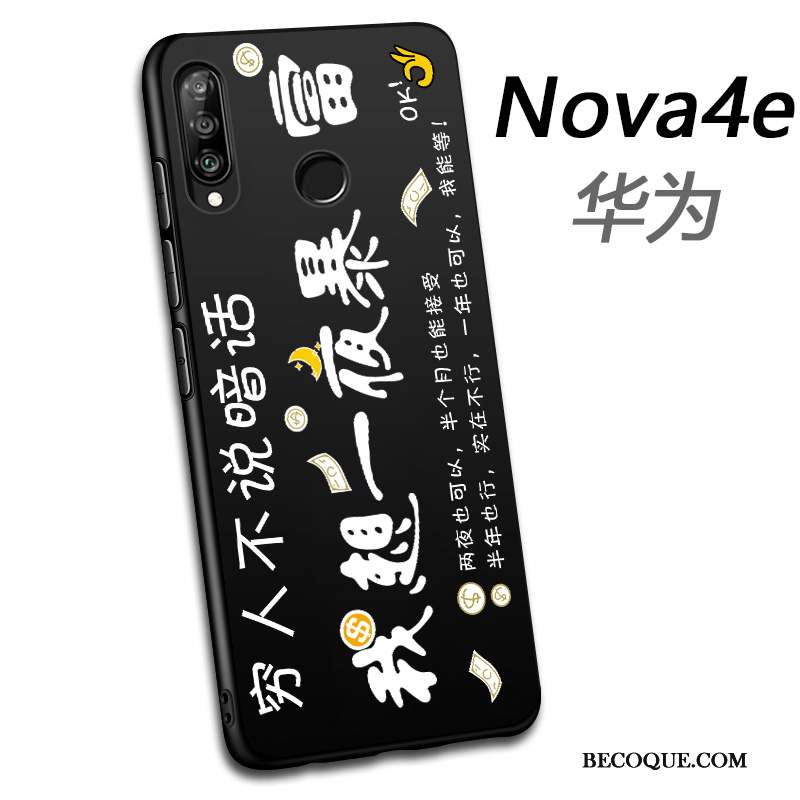 Huawei P30 Lite Charmant Fluide Doux Coque De Téléphone Étui Tout Compris Noir