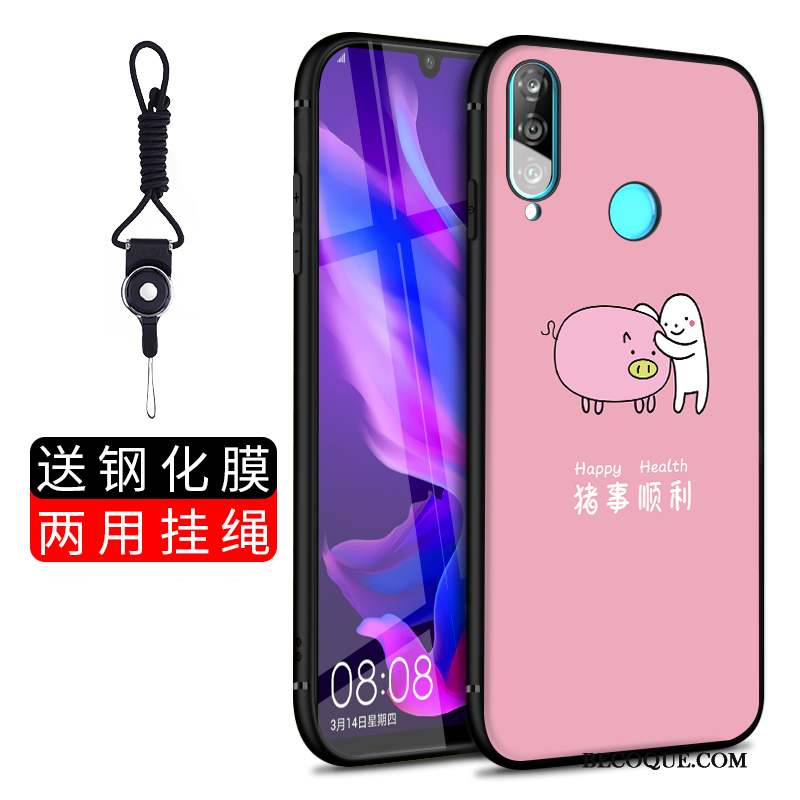 Huawei P30 Lite Coque Créatif Délavé En Daim Silicone Légères Dessin Animé Amoureux