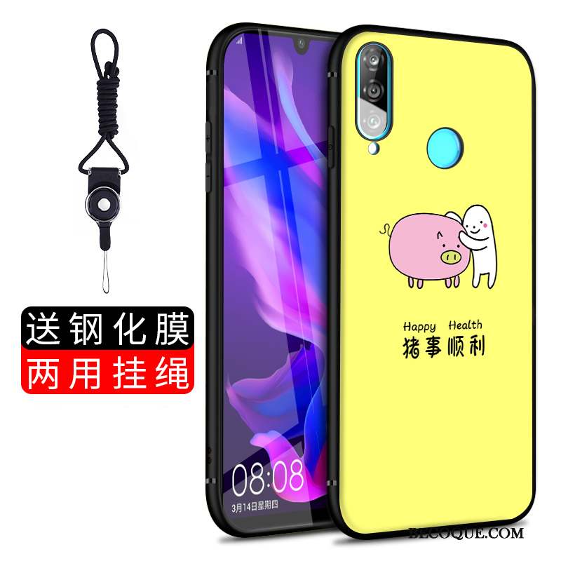 Huawei P30 Lite Coque Créatif Délavé En Daim Silicone Légères Dessin Animé Amoureux