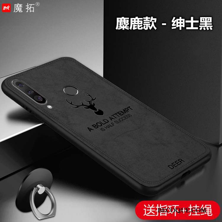 Huawei P30 Lite Coque De Téléphone Étui Modèle Fleurie Anneau Protection Noir